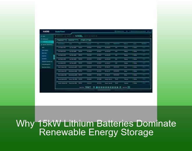 Why 15kW Lithium Batteries Dominate Renewable Energy Storage